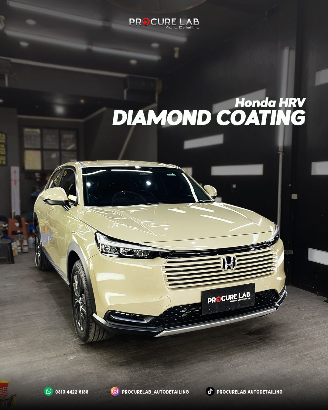 Nano Diamond Coating pada Honda HR-V Sand Khaki Pearl