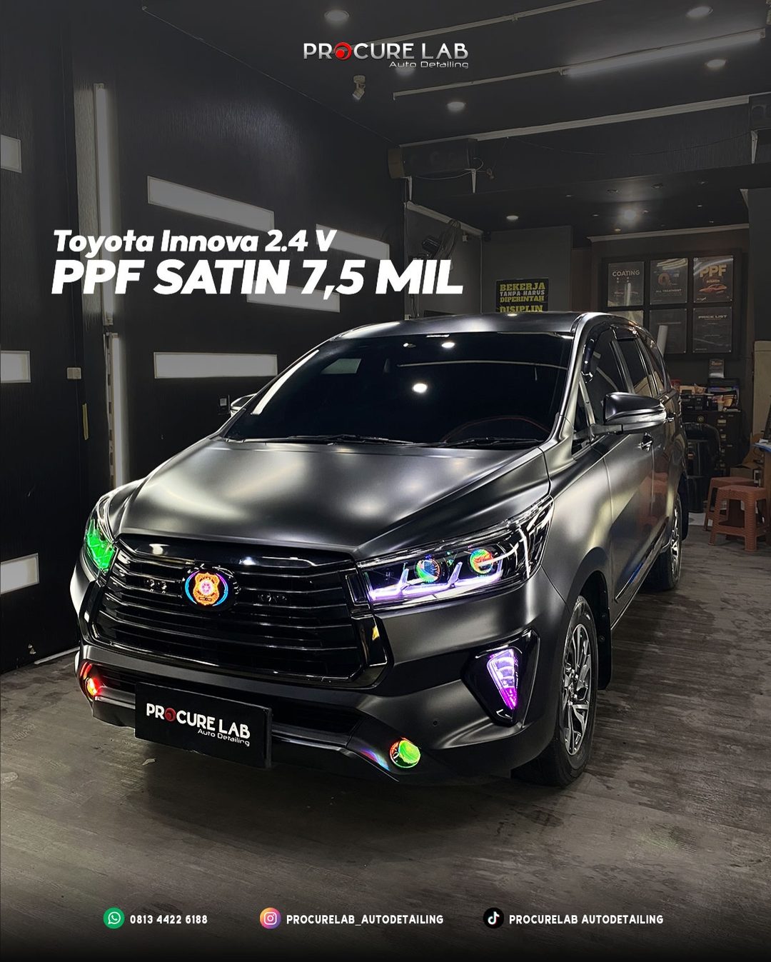 PPF Satin 7,5 mil pada Toyota Innova Reborn 2.4 V, glossy menjadi satin