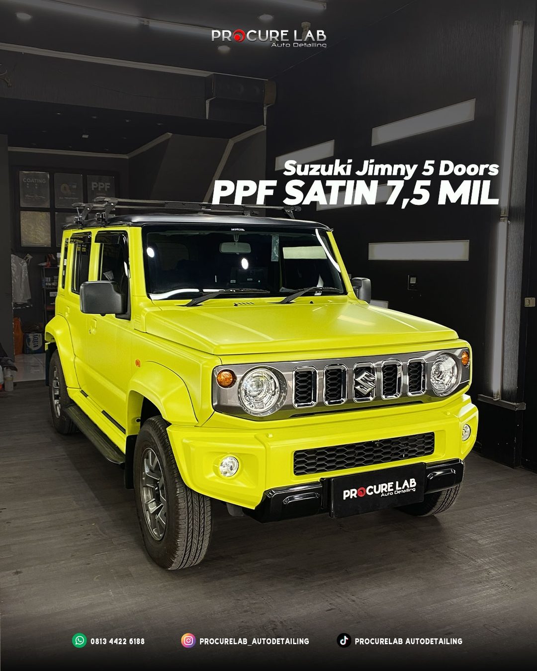 PPF Satin XPEL pada Suzuki Jimny Kinetic Yellow